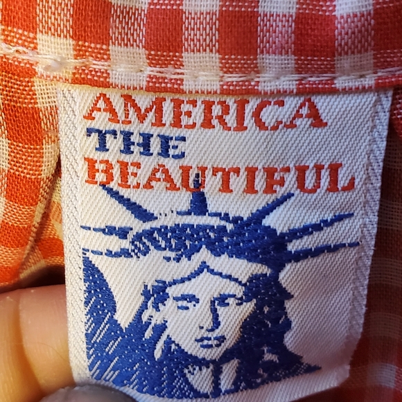 👀 Vtg/Retro Red Gingham Sleeveless Top - Picture 4 of 4